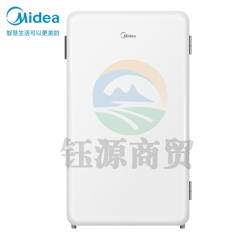 美的(Midea) BC-93MF 93升单门 一级能效 节能低音 复古白色小冰箱 可放美妆 可调温