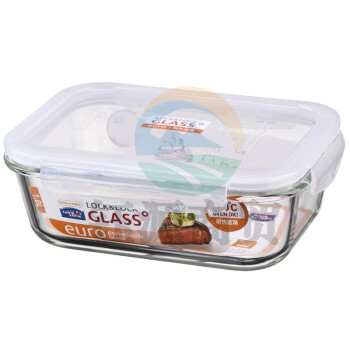 乐扣乐扣（LOCK&LOCK） LLG445 保鲜盒耐热玻璃长方形 正方形微波炉烤箱餐盒午餐饭盒便当沙拉大碗 (1000ML)