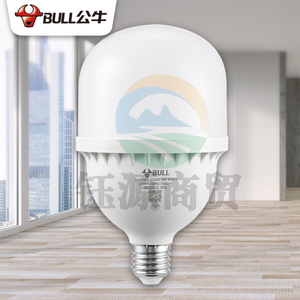 公牛（BULL）LED灯泡高亮球泡螺旋螺口白光柱形灯厂房车间商超食堂 30W球泡白光6500KE27螺口