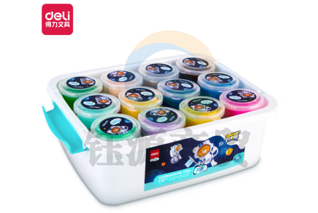 得力67854_36色抗菌粘土(混)(桶)