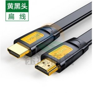 绿联 UGREEN 11182 HDMI线2.0版 HD101 4K数字高清连接线 黄黑扁线 8米