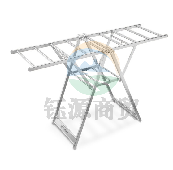 晾衣架 落地折叠 双层大晾晒 晾衣杆室外晒被子 砂白银【展开长1.3米】