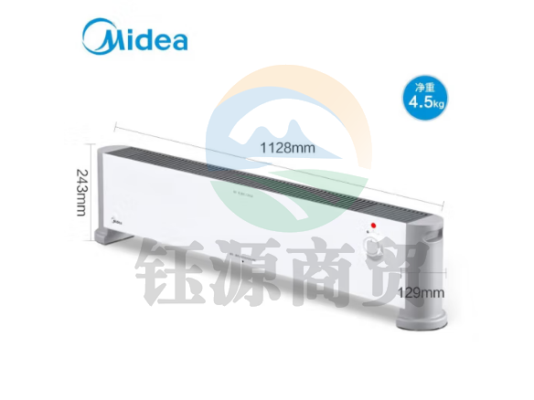 美的（Midea） HDV22U 石墨烯踢脚线取暖器 家用电暖器 浴室IP24级防水电暖气片移动地暖客厅卧室 经典旋钮款 石墨烯速热
