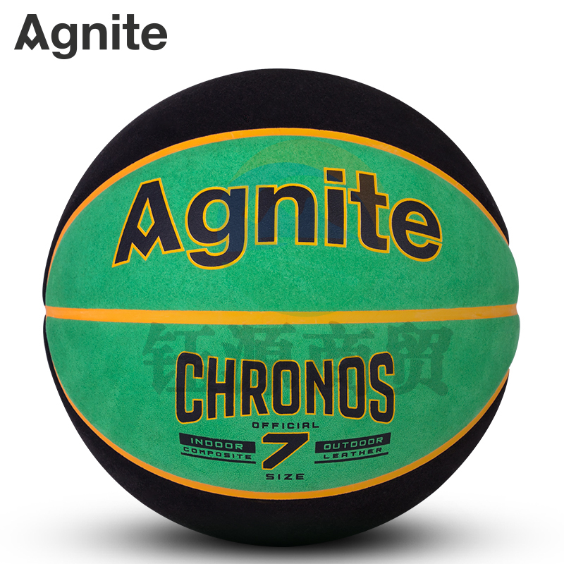 安格耐特F1171_7号仿牛皮超纤一体篮球(黑色+绿色)(个)