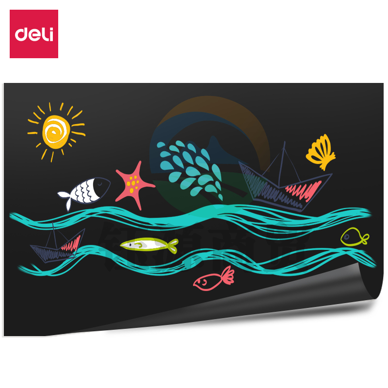 得力50001软铁黑板0.5*600*900mm(带胶)(黑)