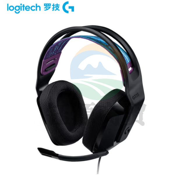 罗技G335 游戏耳机头戴式 电脑有线耳机耳麦 降噪麦克风 黑色