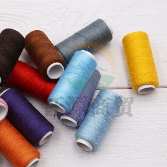 小卷彩色家用手工缝衣线 缝纫机线402涤纶白线细线黑色手缝针线 5个/组