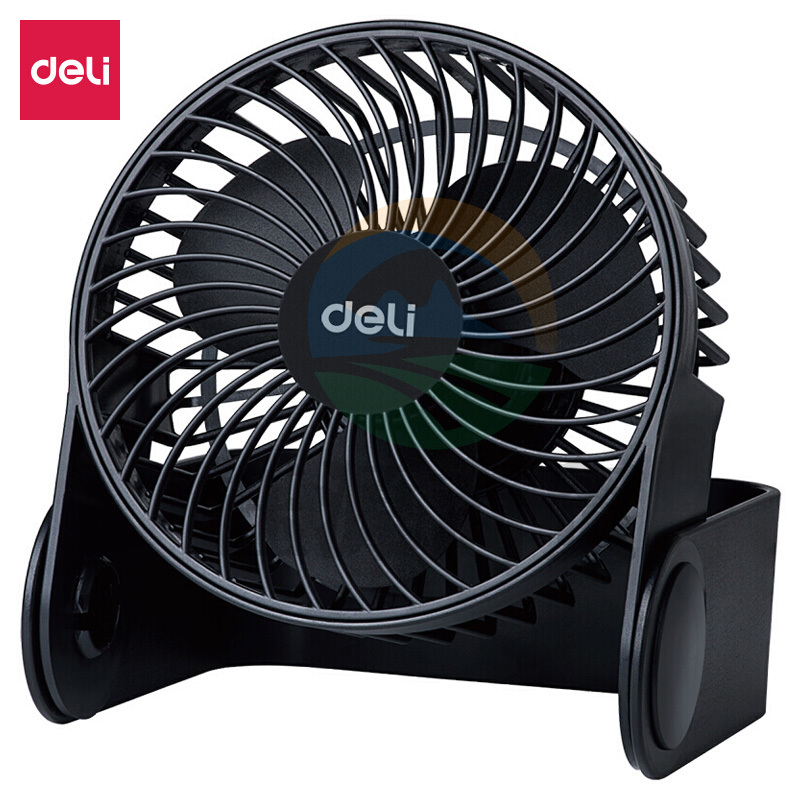 得力（deli）3686 USB桌面风扇 学生宿舍小风扇 黑色