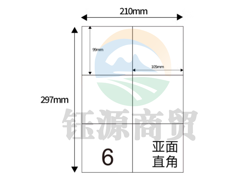 天章（TANGO）A4不干胶黄底哑面背胶纸 标签贴纸 直角6枚/张(单枚105mm*99mm) 80张/盒装