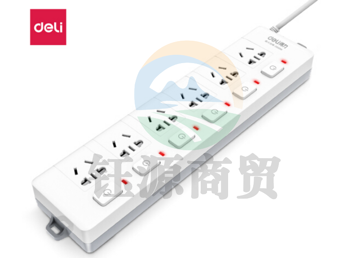 得力3980-03插座_6组_3米_PVC袋装(白)(只)