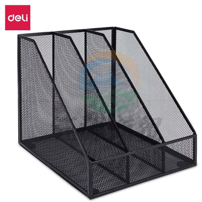 得力（deli）78985三联金属网状文件框(黑)(个)