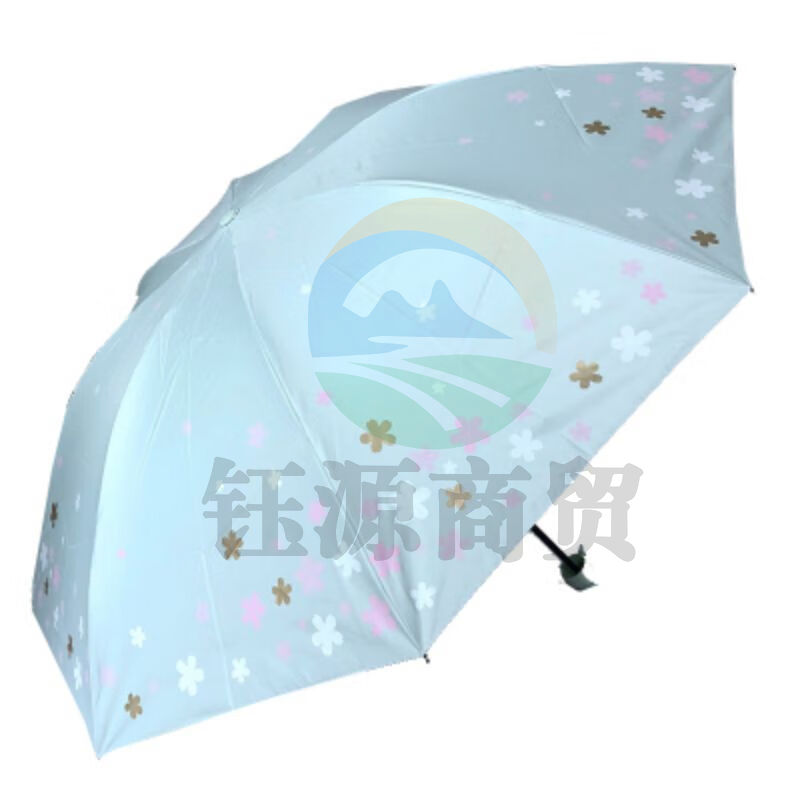 天堂伞/-三折叠黑胶浪漫樱花遮阳两用晴雨伞33633E绿色