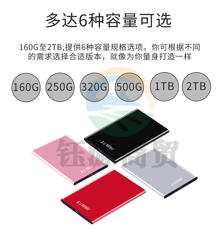 科硕 KESU 移动硬盘1TB安全加密USB3.0 K201 2.5英寸尊贵金属太空灰外接存储文件照片备份