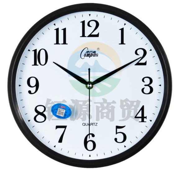 康巴丝 28厘米 挂钟 时钟挂表简约创意石英钟黑白