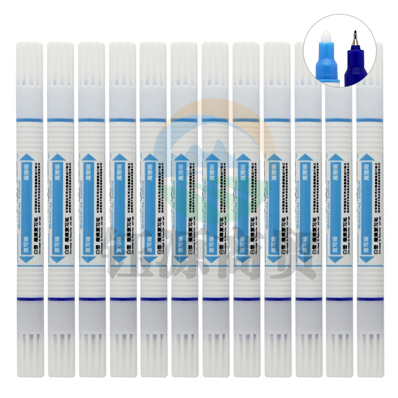 白雪擦笔魔力擦除笔钢笔墨水消除笔两用复写笔 蓝色笔杆12支/盒 MF-66    WLSZ06231015565472