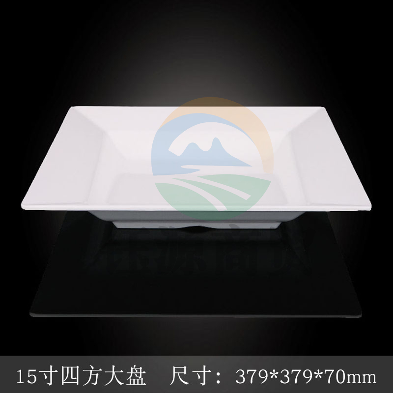台顺密胺餐具3891 15寸四方大盘