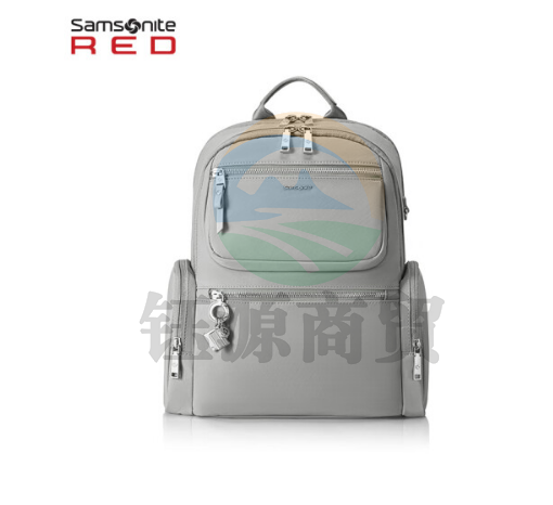 新秀丽（Samsonite）双肩背包电脑包13.3英寸书包潮流女士商务通勤包灰绿色NW7*18002