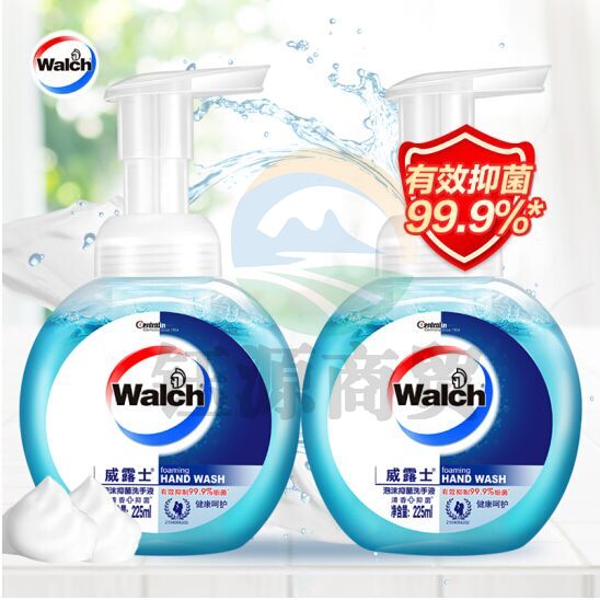 威露士 泡沫抑菌消毒99.9%洗手液 健康呵护225ml×2