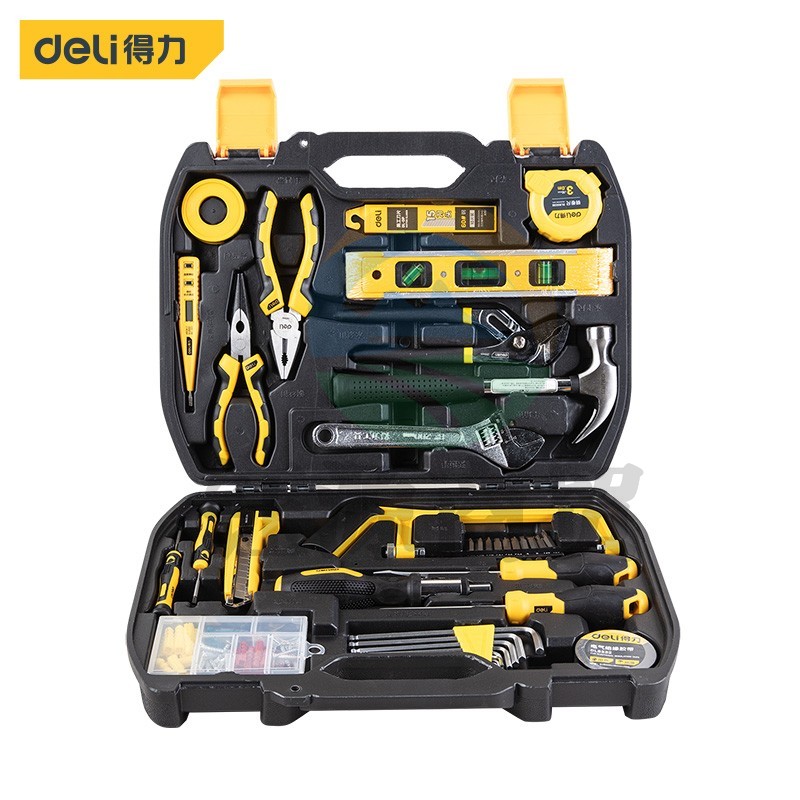 得力(deli) DL5965 工具箱 家用多功能五金工具箱手动工具套装电工工具箱家用应急包112件