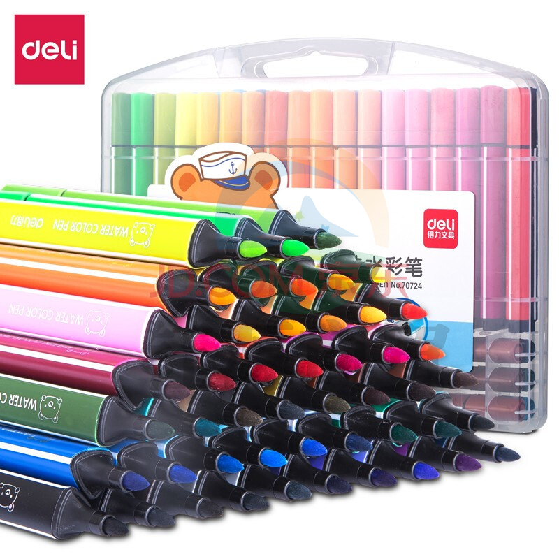 得力70724_48色卡通粗三角杆水彩笔（混）