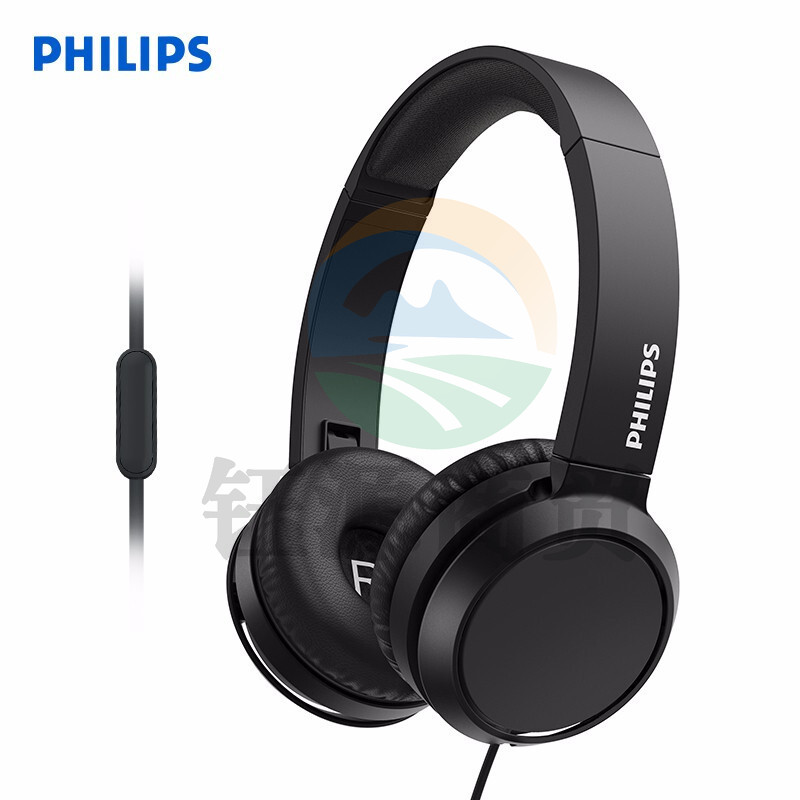 飞利浦TAH4105 头戴式耳机 有线耳机 电脑耳麦带麦克 办公教育网课学习 3.5mm音频接口 黑色