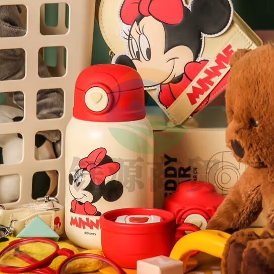 杯具熊（BEDDYBEAR）儿童保温杯四盖三用316宝宝吸管水杯大容量儿童杯壶530ML优雅米妮