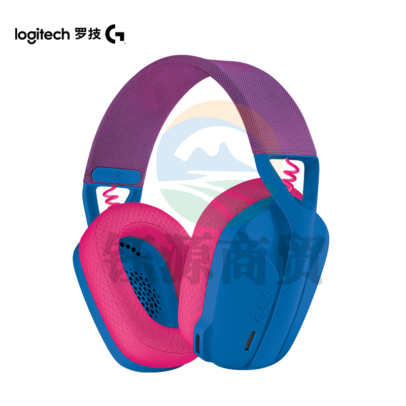 罗技G435 无线蓝牙游戏耳机耳麦 电脑手机麦克风 头戴式 蓝色
