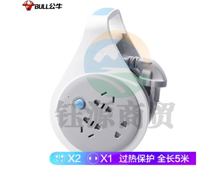 公牛（BULL）GN-801插座工程卷线盘 过热保护电缆卷盘插座 3位总控5米