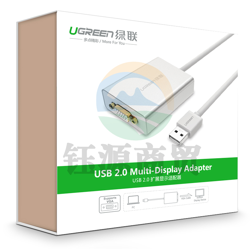 绿联 40244 USB转VGA投影仪接口转接线 白色(计价单位:条)