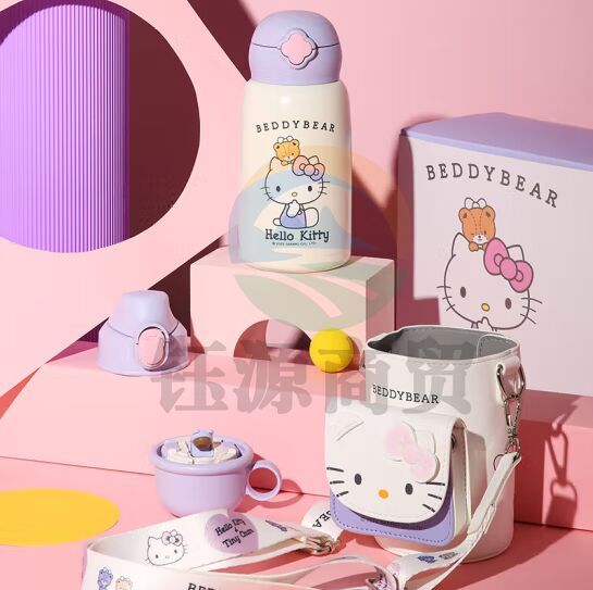 杯具熊（BEDDYBEAR）儿童保温杯四盖三用316不锈钢水杯宝宝吸管杯壶630ML布偶KT