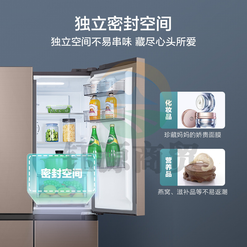 美的 449升变频一级能效十字双开门冰箱BCD-449WSPZM(E)