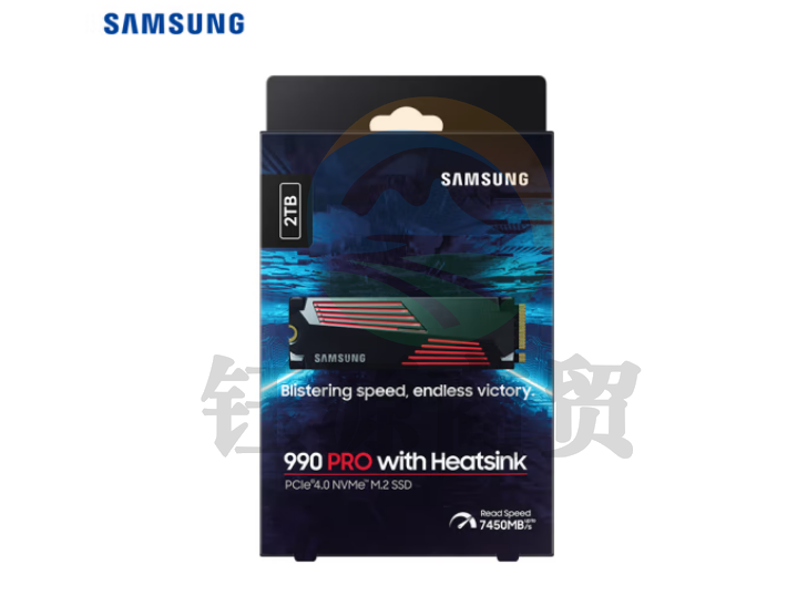 三星（SAMSUNG）2TB SSD固态硬盘 M.2接口(NVMe协议PCIe 4.0 x4) 990 PRO With Heatsink(散热片版)MZ-V9P2T0CW