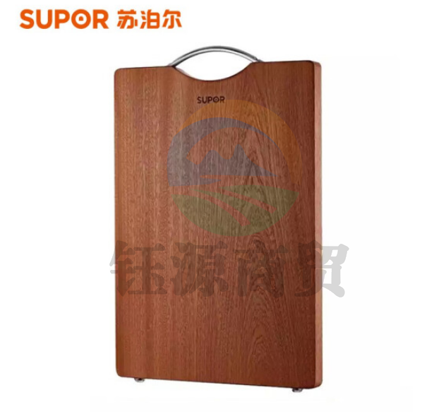 苏泊尔W402825AC1 乌檀木整木砧板 不锈钢提手配设软胶垫不易发霉 40*28*2.5CM