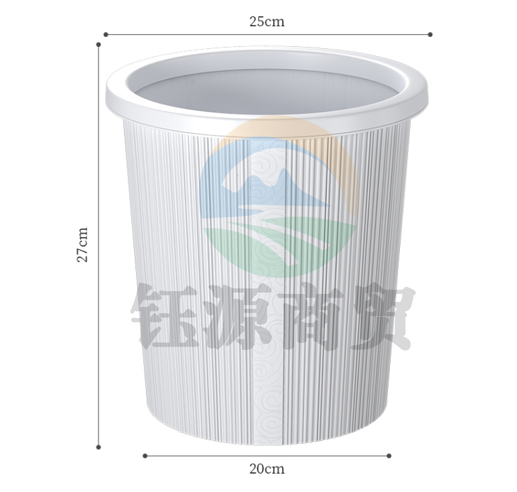 五月花KLM-TS101压圈垃圾桶 环保无盖口径25cm11L大容量纸篓