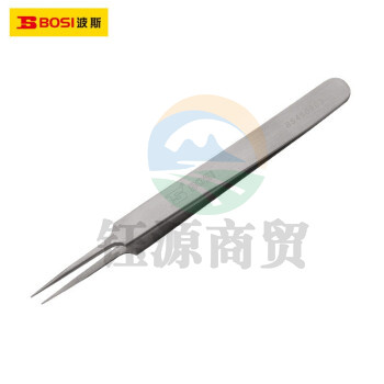 波斯（ BoSi）不锈钢微尖头镊子燕窝挑毛粉刺夹维修工具120*9*2mm BS450903