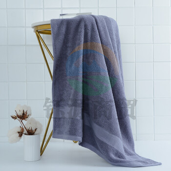 洁丽雅（Grace）纯棉抗菌浴巾加大加厚成人家用吸水酒店速干大浴巾单条装 深蓝灰70*140cm