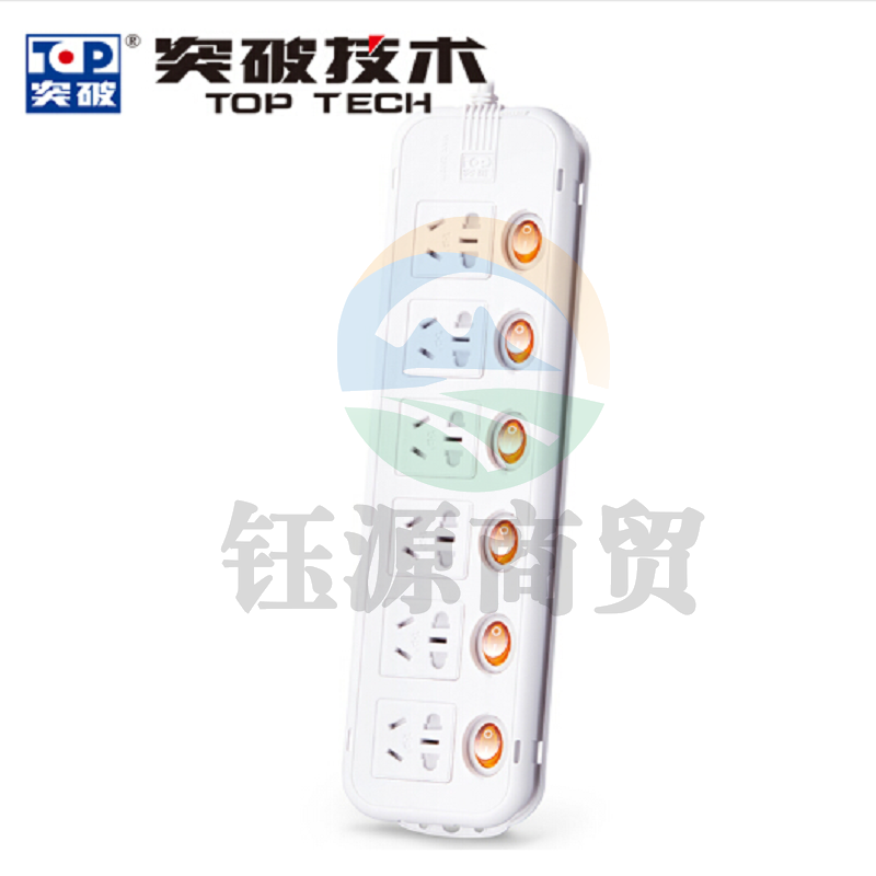 突破 /TOP T6K6 (3m)六控六位 防过载 新国标插座3米