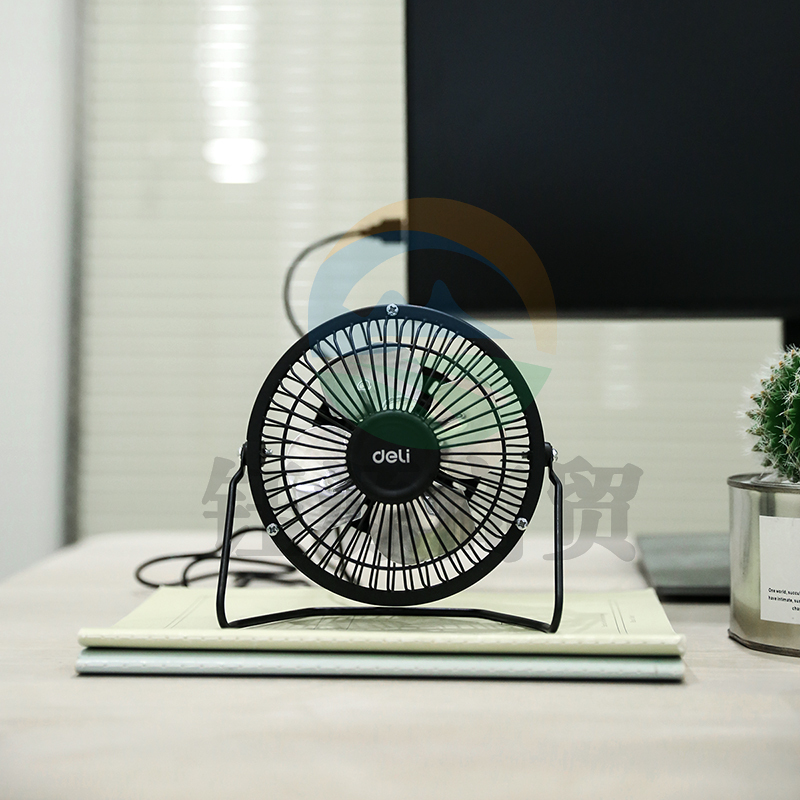 得力3680 USB迷你风扇(黑)4寸铁艺USB直供电