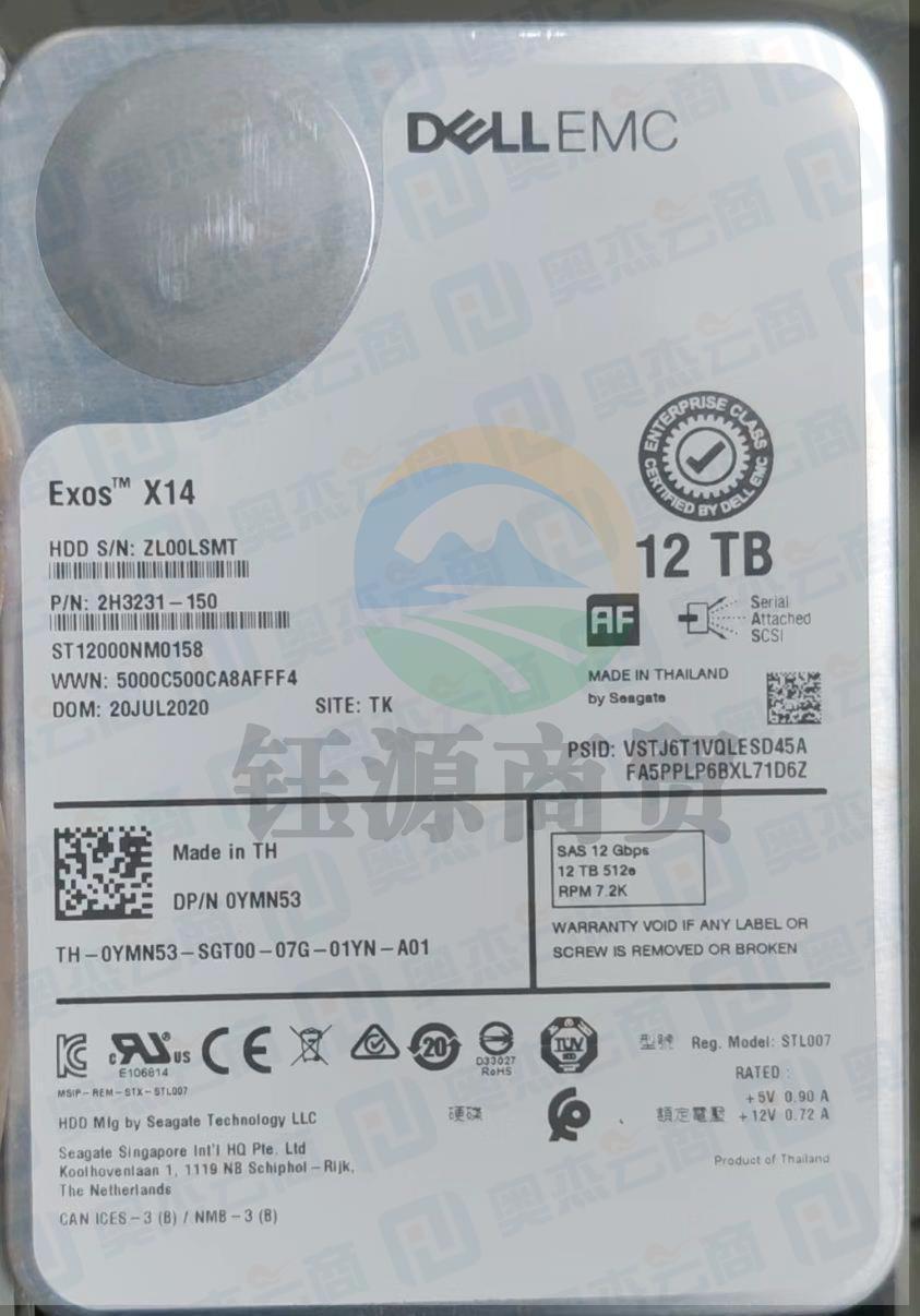 戴尔服务器硬盘 工作站硬盘12TB