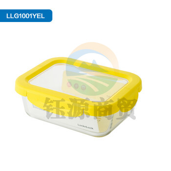 乐扣乐扣（LOCK&LOCK）LLG1001YEL 清透保鲜盒 高颜值耐热玻璃密封可拆卸透明盖微波炉冰箱分隔饭盒-630ml黄