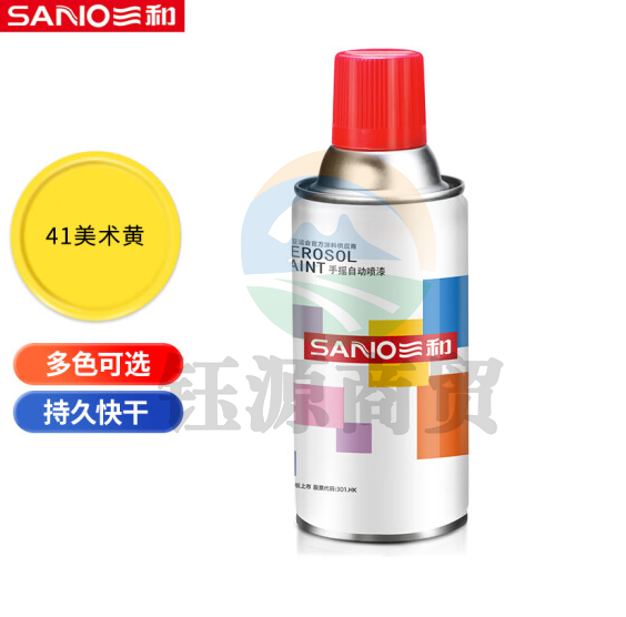 三和(SANVO)J2A41-60-235 普通自喷漆手喷漆 工业防腐金属防锈漆 汽车轮毂改色划痕修复自动喷漆350ML 美术黄