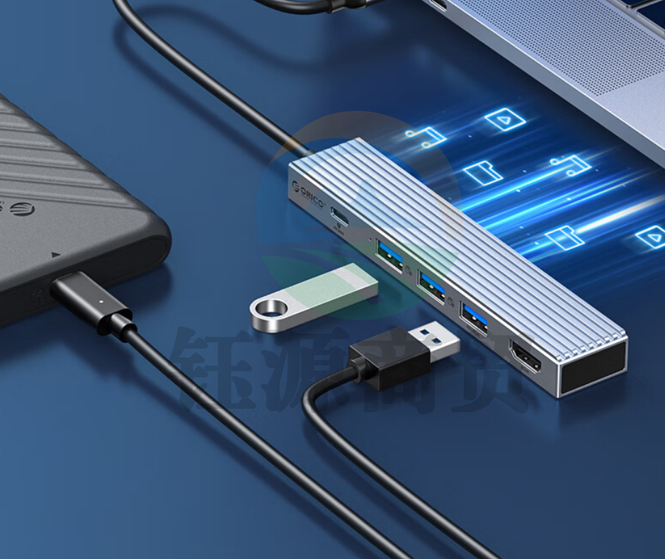 奥睿科（ORICO）Type-C扩展坞USB3.2Gen2分线器10Gbps高速拓展3.1集线器适用于苹果macbook华为小新ORICO-EHF-2U2CH-GY-BP