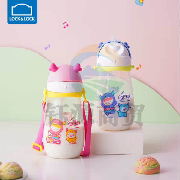 乐扣乐扣ABF910 小怪兽吸管杯儿童可爱水杯 Tritan塑料杯便携带吸管 450ml 颜色备注