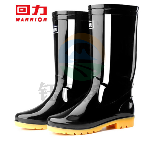 回力雨鞋男士款时尚雨靴户外防水防滑耐磨HL807中筒黑色39码