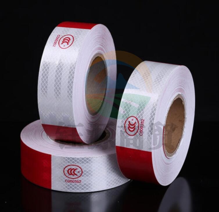 车身贴3c夜光交通警示反光膜胶带货车年检红白相间反光贴条纸 5厘米宽度*30米长度/卷