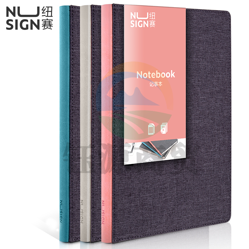 纽赛(NUSIGN)NS243 迷你64K/112页布艺笔记本 空白+方格内页 单本装颜色随机