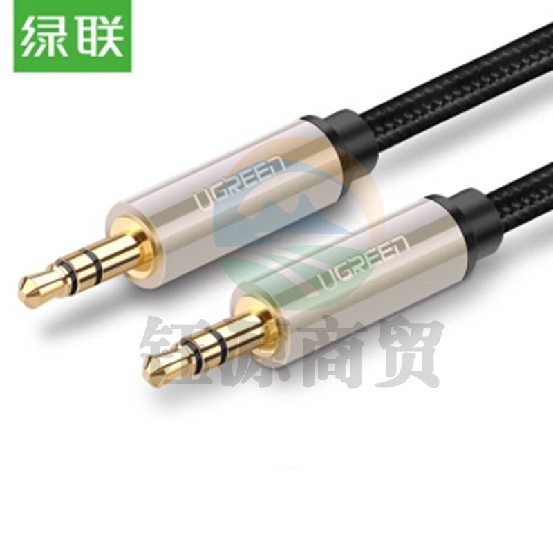 绿联AV125 镀银AUX车用立体声音频线 3.5mm公对公车载连接线手机笔记本接音响功放 耳机电脑对录线 黑色-棉网编织 10米