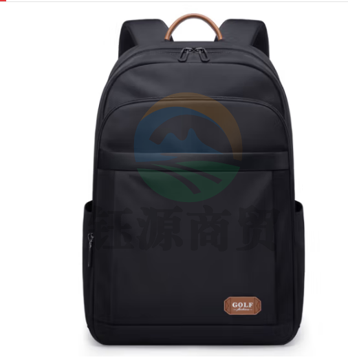 高尔夫GOLF电脑双肩包男17.3英寸笔记本电脑包休闲男士背包撞色手提商务出差旅行双肩背包书包 黑色