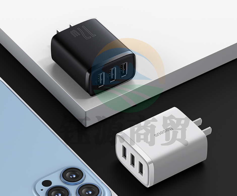 倍思 多口USB快充充电头 三口17W充电器适用于iPhone14/13华为oppo荣耀vivo三星小米手机iPad平板插头 CCCP17UC白