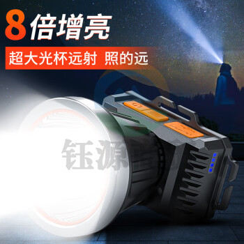 微笑鲨805 强光感应头灯超长续航远射超亮夜钓鱼灯充电户外防水应急LED